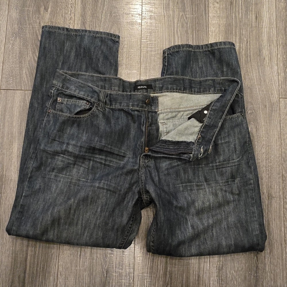 Alfani Men’s Jeans 40x30 Indigo Denim Straight Leg Cotton